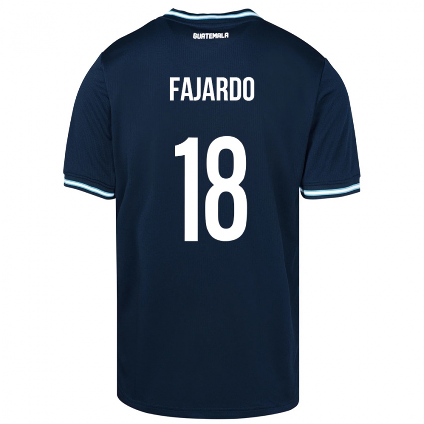 Niño Camiseta Guatemala William Fajardo #18 Azul 2ª Equipación 24-26 La Camisa Chile