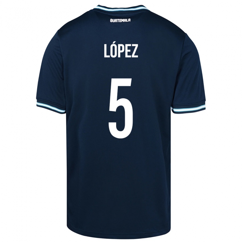 Niño Camiseta Guatemala Jeffery López #5 Azul 2ª Equipación 24-26 La Camisa Chile