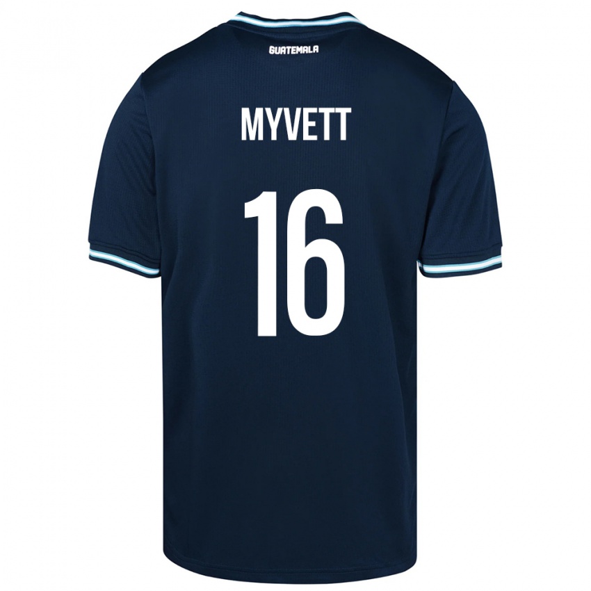 Niño Camiseta Guatemala Jemery Myvett #16 Azul 2ª Equipación 24-26 La Camisa Chile