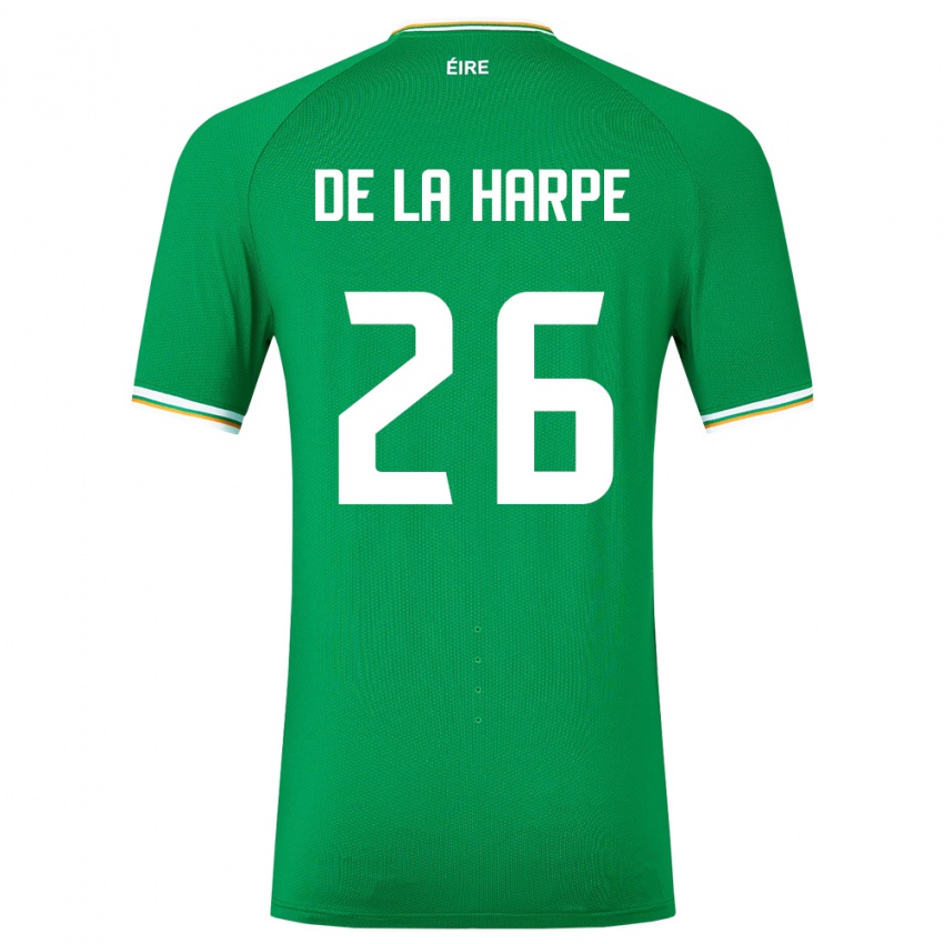 Hombre Camiseta Irlanda Deborah-Anne De La Harpe #26 Verde 1ª Equipación 24-26 La Camisa Chile