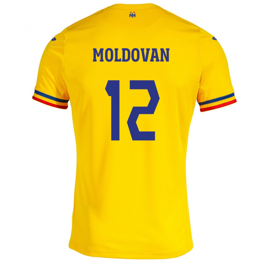 Hombre Camiseta Rumania Horaţiu Moldovan #12 Amarillo 1ª Equipación 24-26 La Camisa Chile