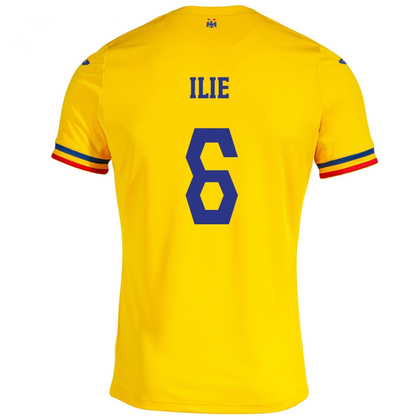 Hombre Camiseta Rumania Matei Ilie #6 Amarillo 1ª Equipación 24-26 La Camisa Chile