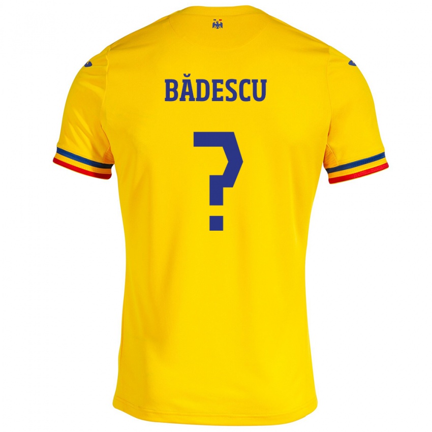 Hombre Camiseta Rumania Robert Bădescu #0 Amarillo 1ª Equipación 24-26 La Camisa Chile