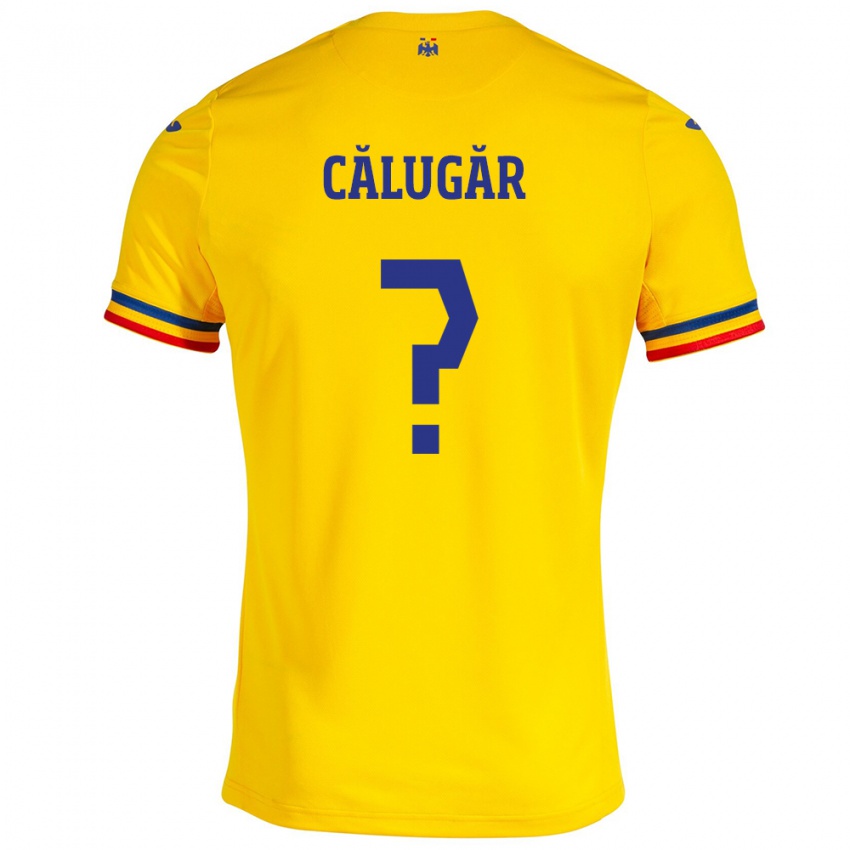 Hombre Camiseta Rumania Răzvan Călugăr #0 Amarillo 1ª Equipación 24-26 La Camisa Chile