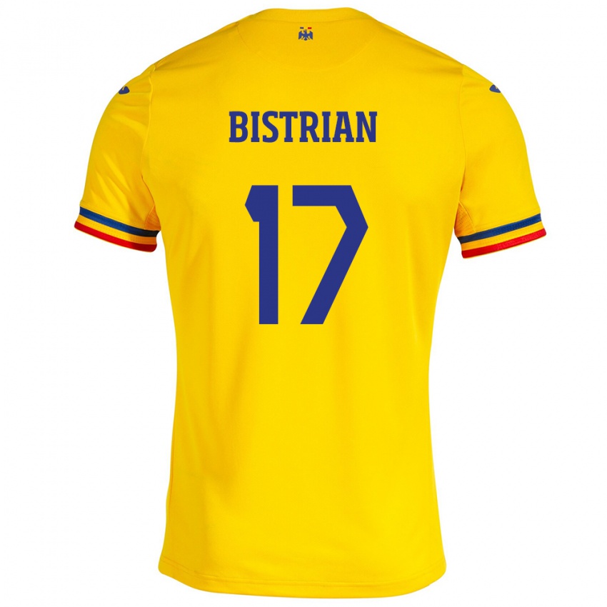 Hombre Camiseta Rumania Claudia Bistrian #17 Amarillo 1ª Equipación 24-26 La Camisa Chile