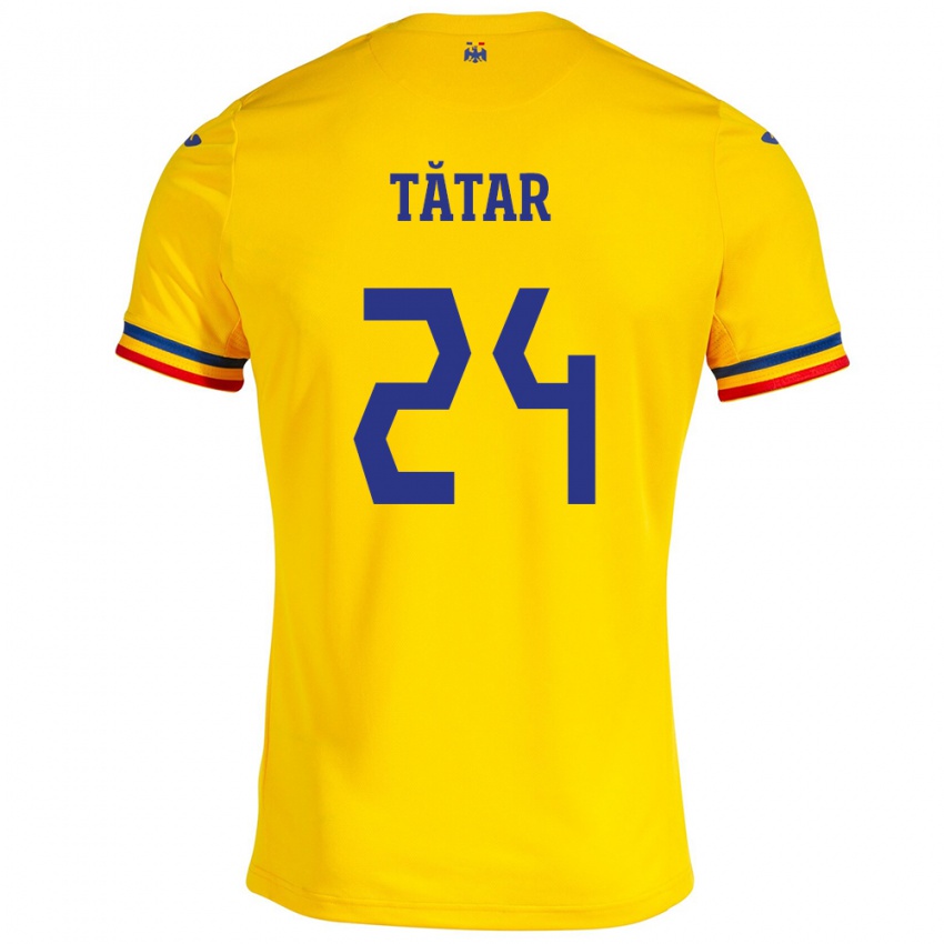 Hombre Camiseta Rumania Mădălina Tătar #24 Amarillo 1ª Equipación 24-26 La Camisa Chile