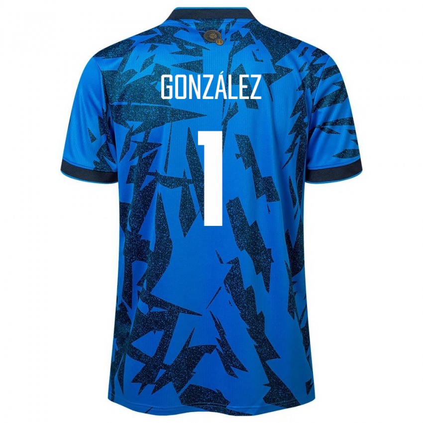 Hombre Camiseta El Salvador Mario González #1 Azul 1ª Equipación 24-26 La Camisa Chile