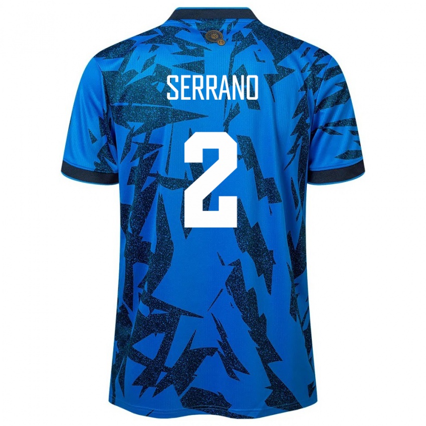 Hombre Camiseta El Salvador Alejandro Serrano #2 Azul 1ª Equipación 24-26 La Camisa Chile