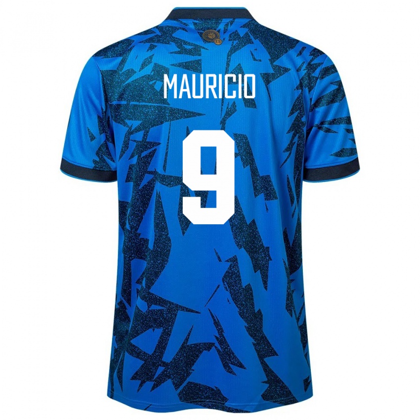 Hombre Camiseta El Salvador Emerson Mauricio #9 Azul 1ª Equipación 24-26 La Camisa Chile