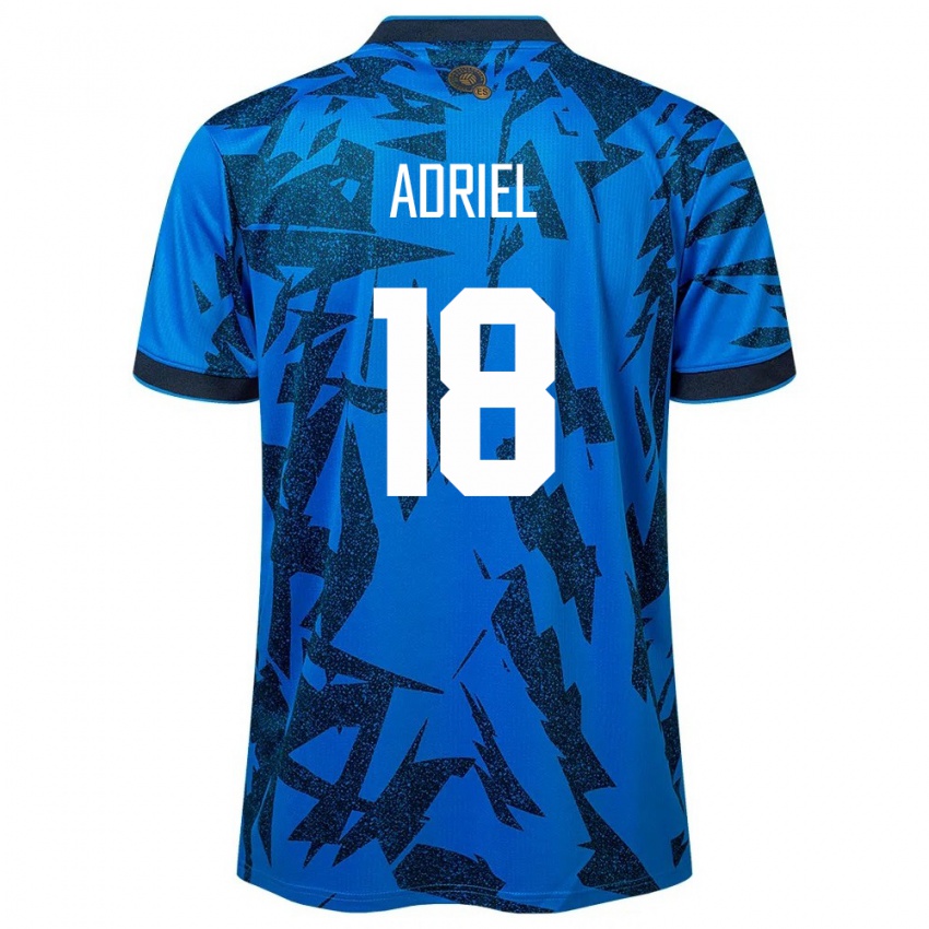 Hombre Camiseta El Salvador Adriel Martínez #18 Azul 1ª Equipación 24-26 La Camisa Chile