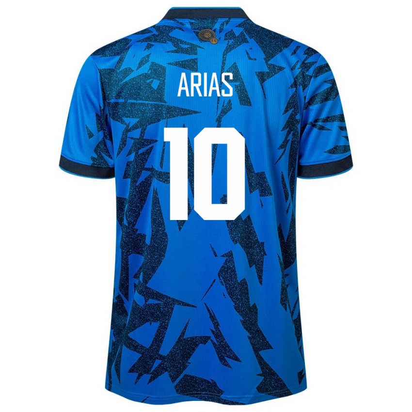 Hombre Camiseta El Salvador Cristopher Arias #10 Azul 1ª Equipación 24-26 La Camisa Chile