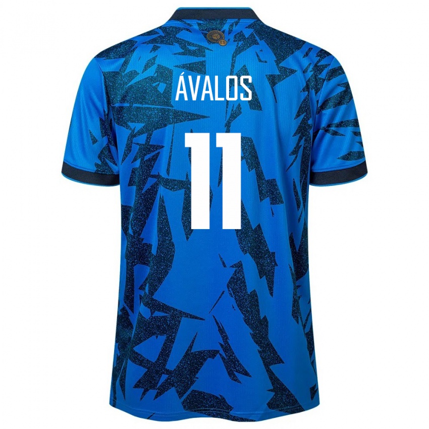 Hombre Camiseta El Salvador Raúl Ávalos #11 Azul 1ª Equipación 24-26 La Camisa Chile