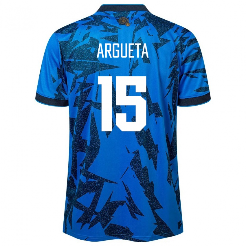 Hombre Camiseta El Salvador Germán Argueta #15 Azul 1ª Equipación 24-26 La Camisa Chile