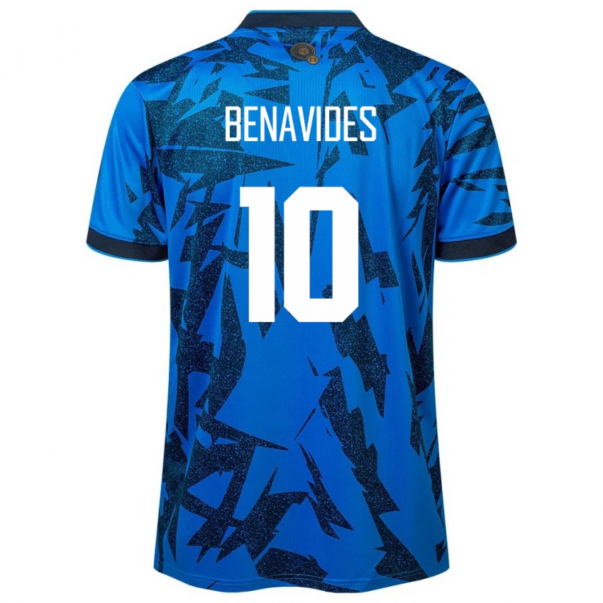 Hombre Camiseta El Salvador Matthew Benavides #10 Azul 1ª Equipación 24-26 La Camisa Chile