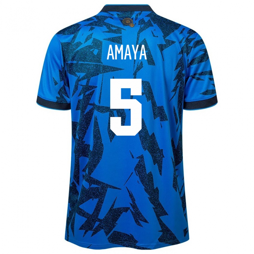 Hombre Camiseta El Salvador Nicolle Amaya #5 Azul 1ª Equipación 24-26 La Camisa Chile