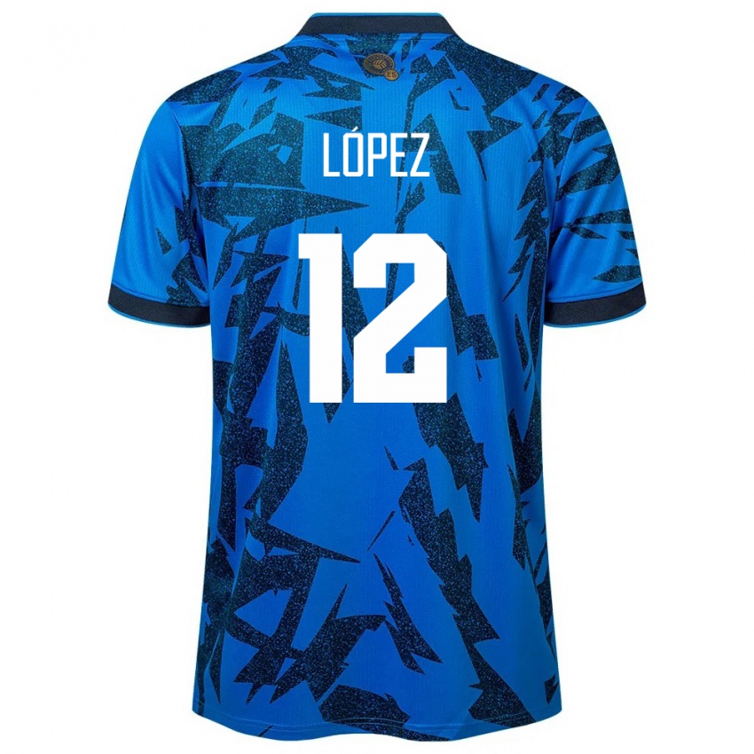 Hombre Camiseta El Salvador Abigaíl López #12 Azul 1ª Equipación 24-26 La Camisa Chile