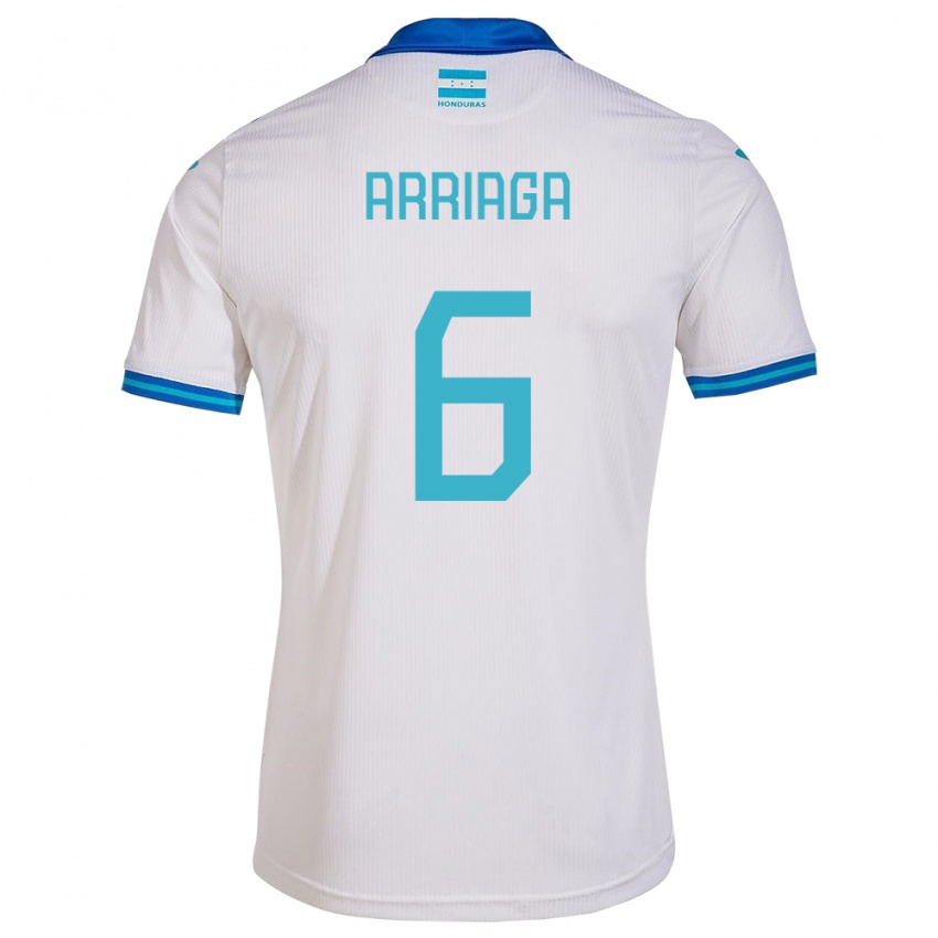 Hombre Camiseta Honduras Javier Arriaga #6 Blanco 1ª Equipación 24-26 La Camisa Chile