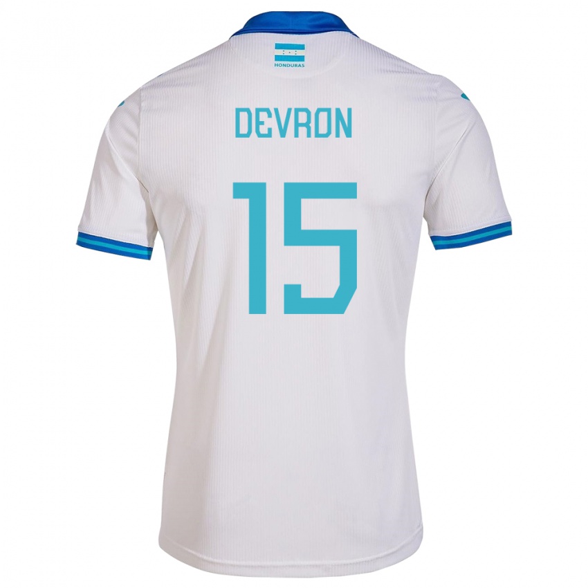 Hombre Camiseta Honduras Devron García #15 Blanco 1ª Equipación 24-26 La Camisa Chile