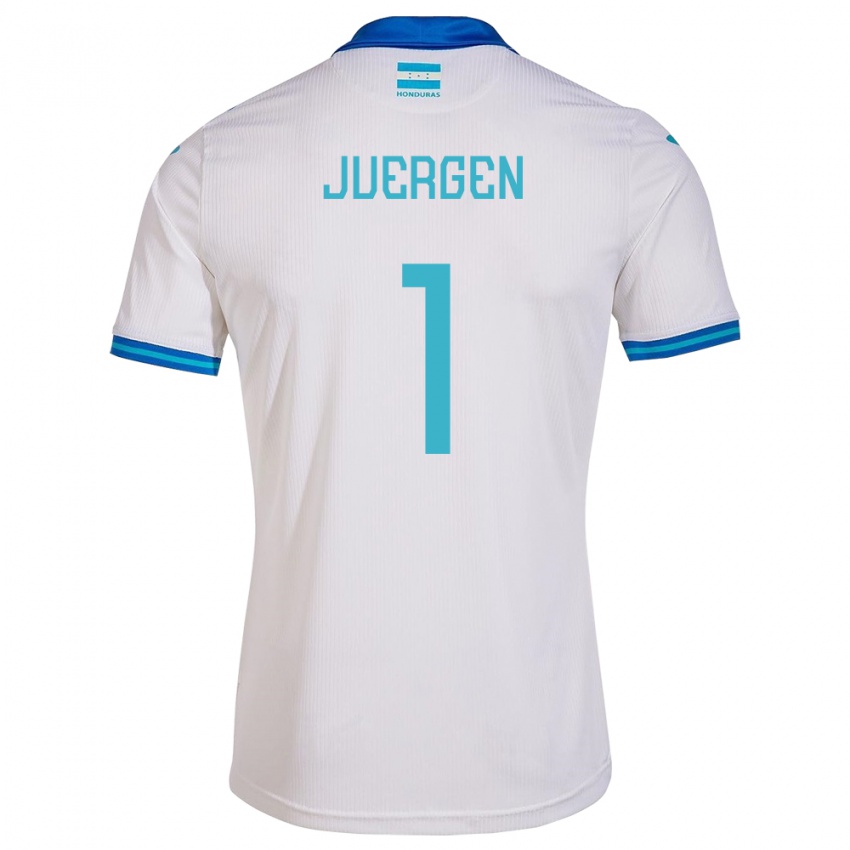 Hombre Camiseta Honduras Juergen García #1 Blanco 1ª Equipación 24-26 La Camisa Chile