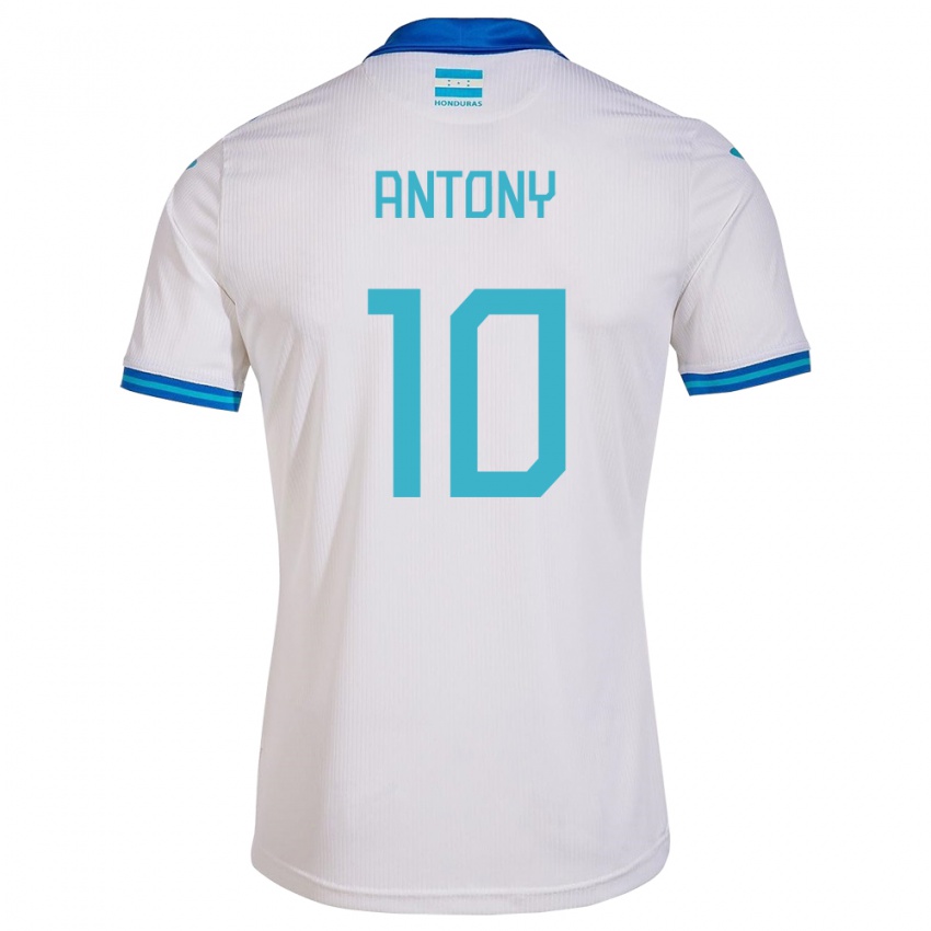 Hombre Camiseta Honduras Antony García #10 Blanco 1ª Equipación 24-26 La Camisa Chile