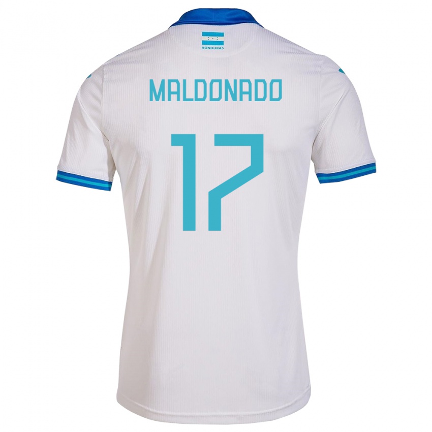 Hombre Camiseta Honduras Axel Maldonado #17 Blanco 1ª Equipación 24-26 La Camisa Chile