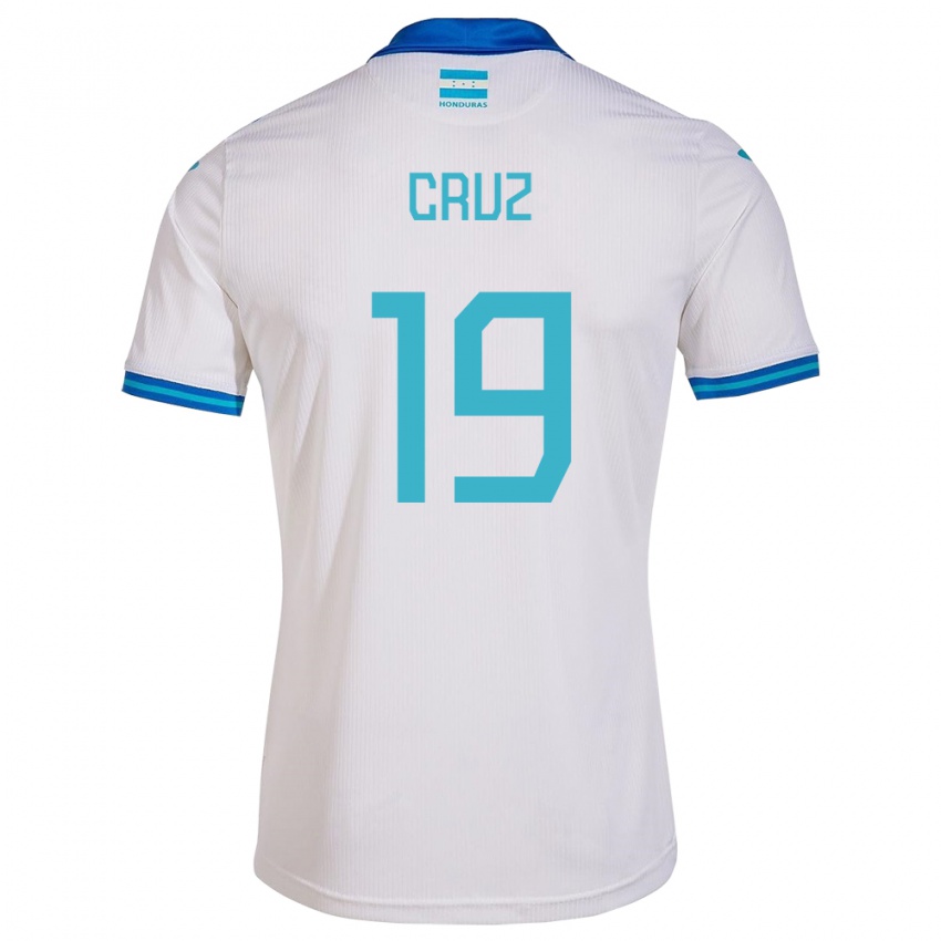 Hombre Camiseta Honduras Russel Cruz #19 Blanco 1ª Equipación 24-26 La Camisa Chile