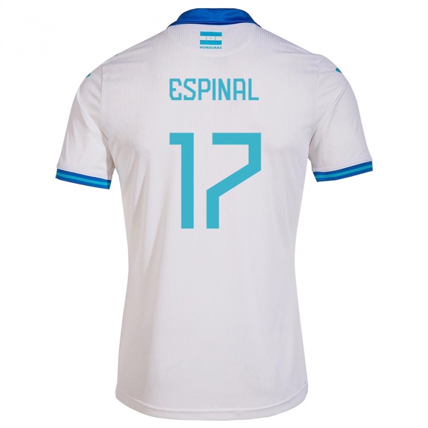 Hombre Camiseta Honduras Johana Espinal #17 Blanco 1ª Equipación 24-26 La Camisa Chile