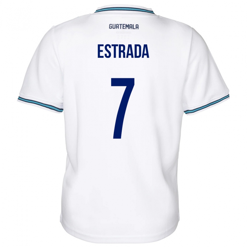 Hombre Camiseta Guatemala Javier Estrada #7 Blanco 1ª Equipación 24-26 La Camisa Chile