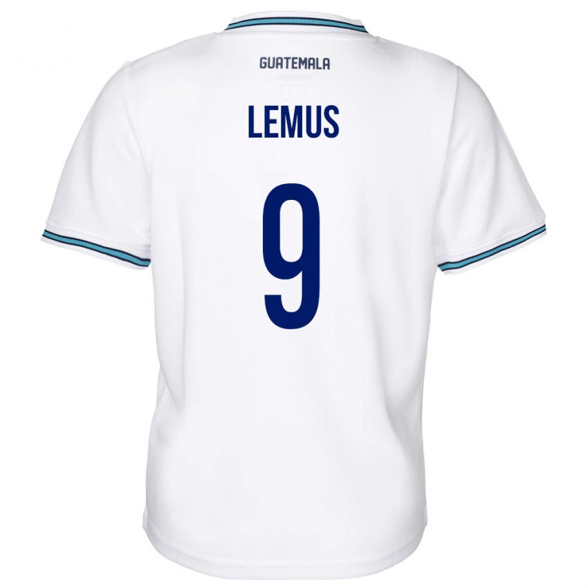 Hombre Camiseta Guatemala Erick Lemus #9 Blanco 1ª Equipación 24-26 La Camisa Chile