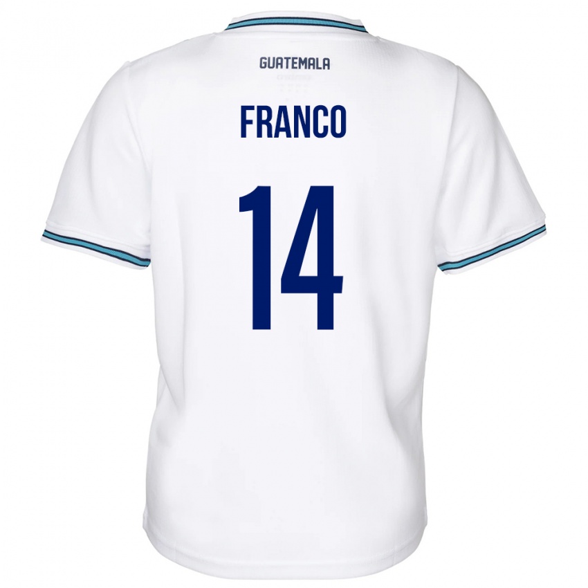 Hombre Camiseta Guatemala Jonathan Franco #14 Blanco 1ª Equipación 24-26 La Camisa Chile