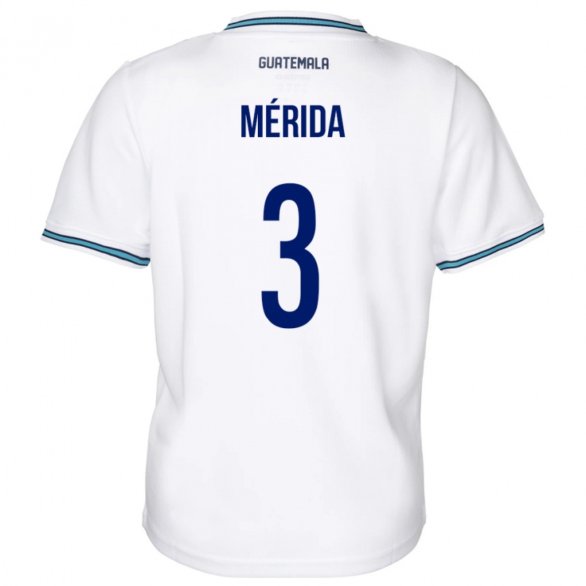 Hombre Camiseta Guatemala Daniel Mérida #3 Blanco 1ª Equipación 24-26 La Camisa Chile