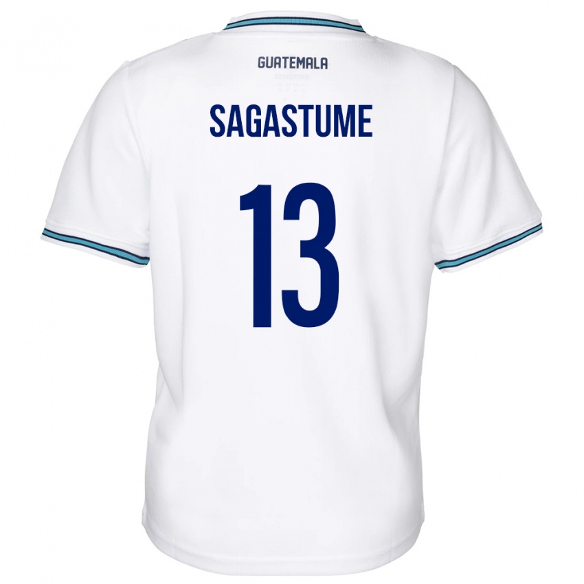 Hombre Camiseta Guatemala Selvin Sagastume #13 Blanco 1ª Equipación 24-26 La Camisa Chile