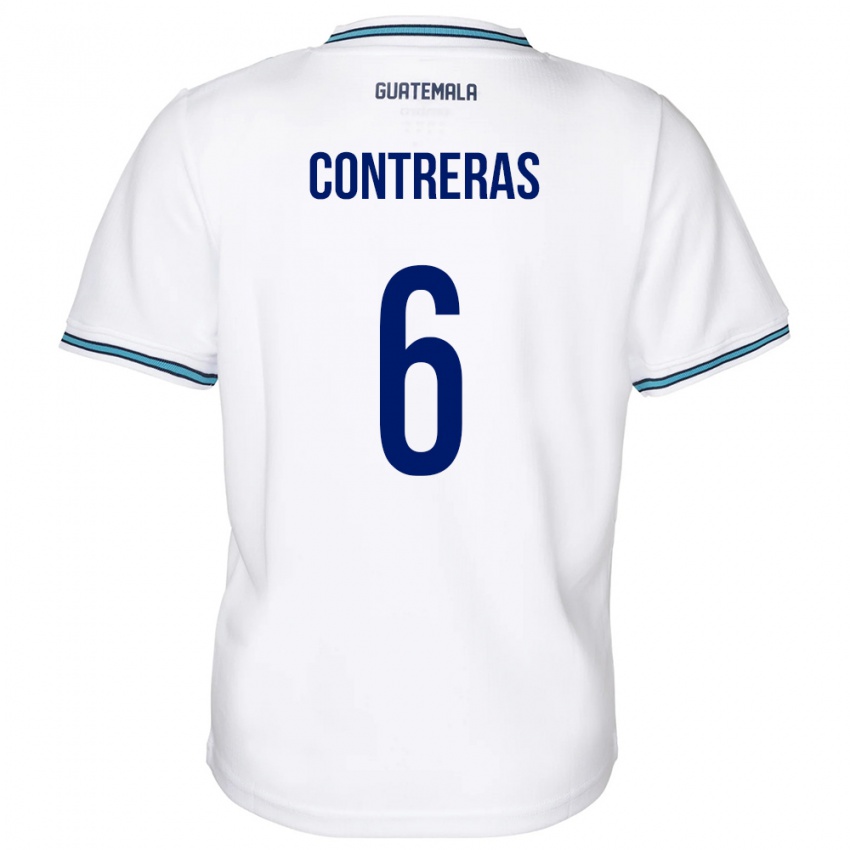 Hombre Camiseta Guatemala María Contreras #6 Blanco 1ª Equipación 24-26 La Camisa Chile