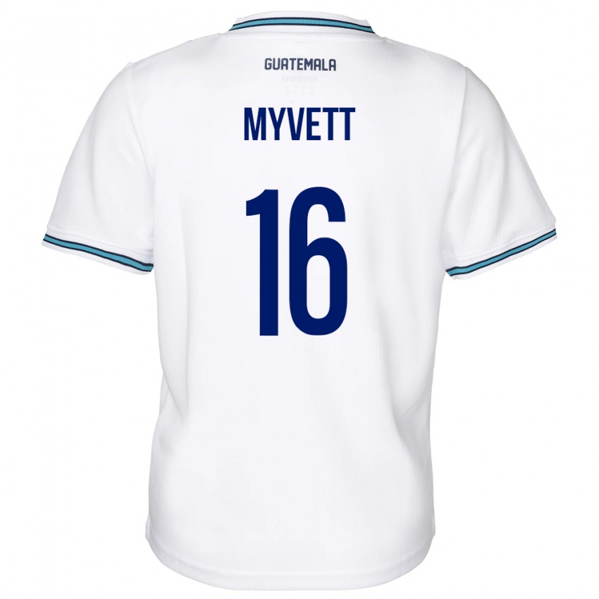 Hombre Camiseta Guatemala Jemery Myvett #16 Blanco 1ª Equipación 24-26 La Camisa Chile