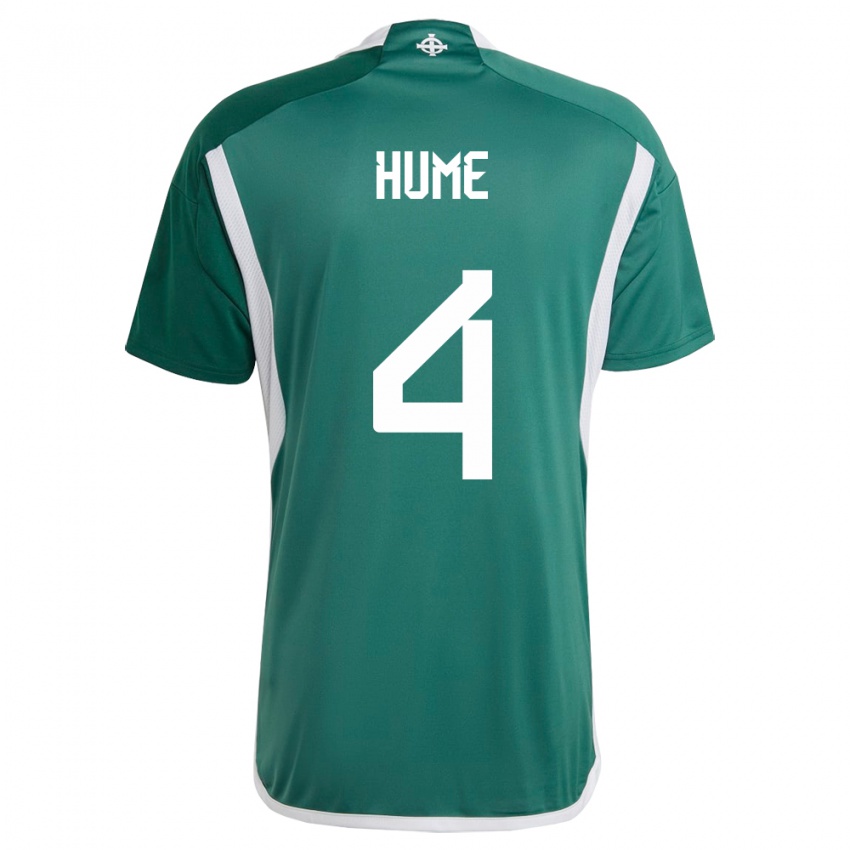 Hombre Camiseta Irlanda Del Norte Trai Hume #4 Verde 1ª Equipación 24-26 La Camisa Chile