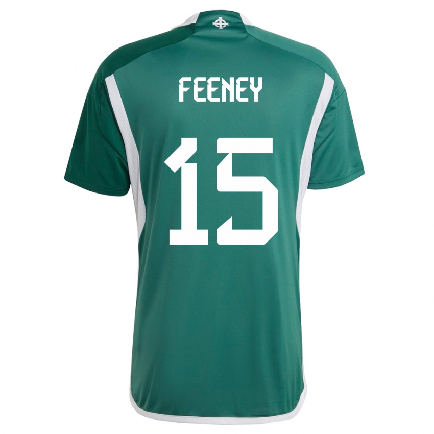 Hombre Camiseta Irlanda Del Norte George Feeney #15 Verde 1ª Equipación 24-26 La Camisa Chile