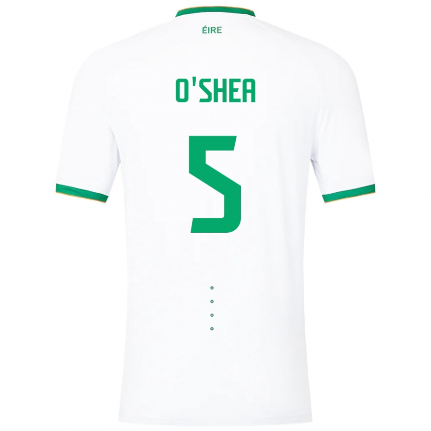 Hombre Camiseta Irlanda Dara O'shea #5 Blanco 2ª Equipación 24-26 La Camisa Chile
