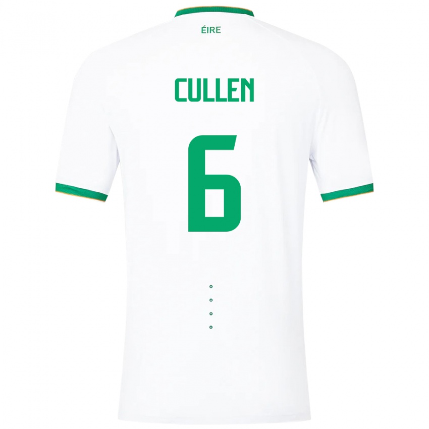 Hombre Camiseta Irlanda Josh Cullen #6 Blanco 2ª Equipación 24-26 La Camisa Chile