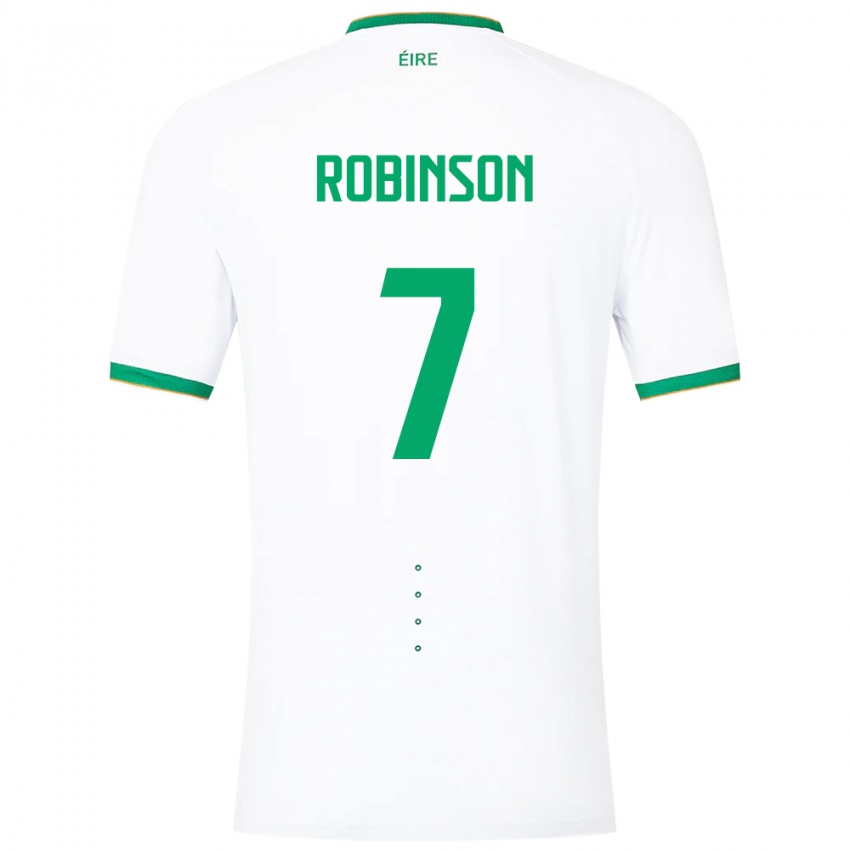 Hombre Camiseta Irlanda Callum Robinson #7 Blanco 2ª Equipación 24-26 La Camisa Chile