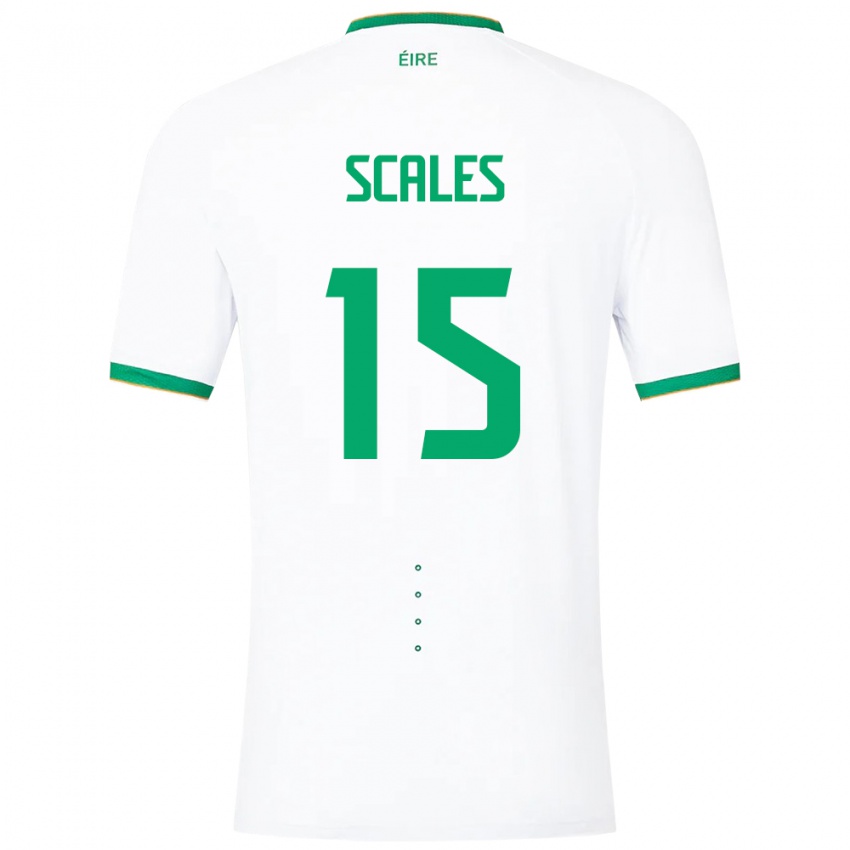 Hombre Camiseta Irlanda Liam Scales #15 Blanco 2ª Equipación 24-26 La Camisa Chile