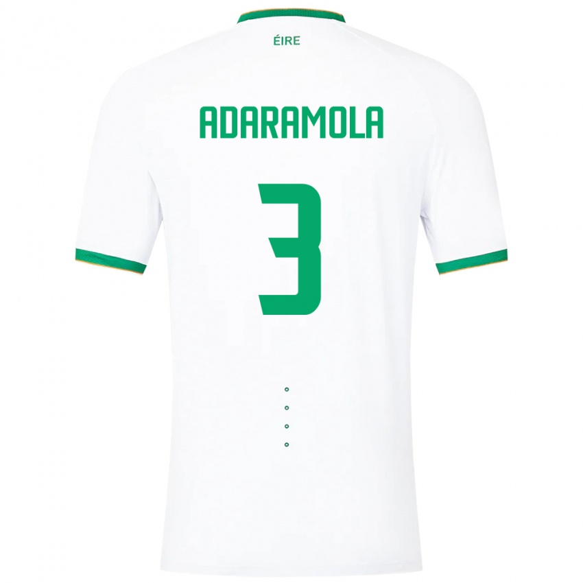 Hombre Camiseta Irlanda Tayo Adaramola #3 Blanco 2ª Equipación 24-26 La Camisa Chile