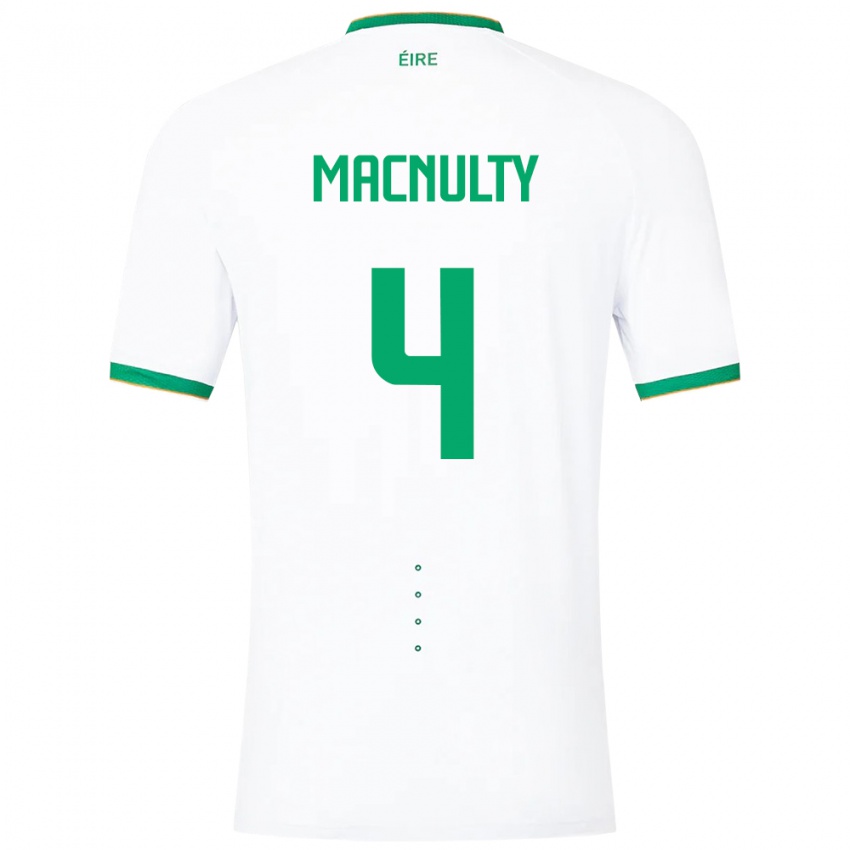 Hombre Camiseta Irlanda Anselmo García Macnulty #4 Blanco 2ª Equipación 24-26 La Camisa Chile