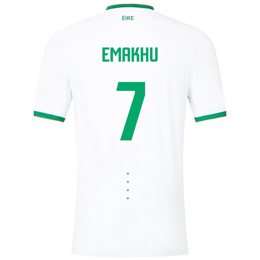 Hombre Camiseta Irlanda Aidomo Emakhu #7 Blanco 2ª Equipación 24-26 La Camisa Chile