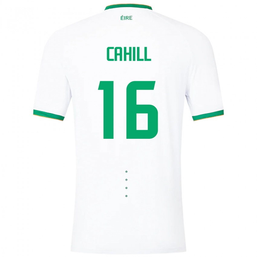 Hombre Camiseta Irlanda Killian Cahill #16 Blanco 2ª Equipación 24-26 La Camisa Chile