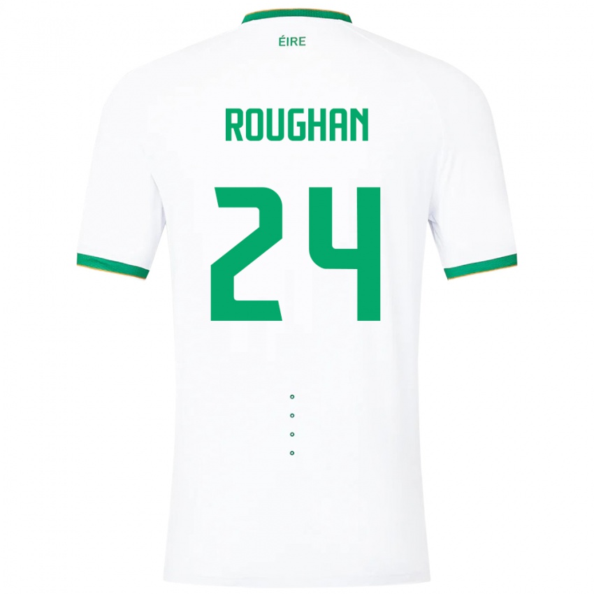 Hombre Camiseta Irlanda Sean Roughan #24 Blanco 2ª Equipación 24-26 La Camisa Chile