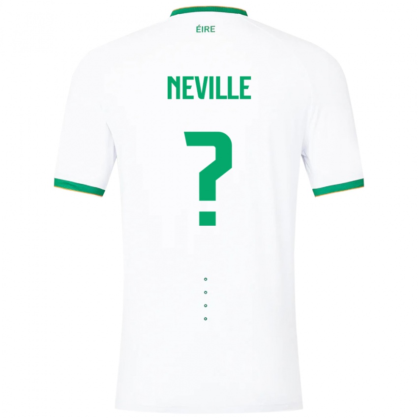 Hombre Camiseta Irlanda Harvey Neville #0 Blanco 2ª Equipación 24-26 La Camisa Chile