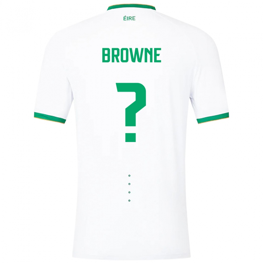 Hombre Camiseta Irlanda Luke Browne #0 Blanco 2ª Equipación 24-26 La Camisa Chile