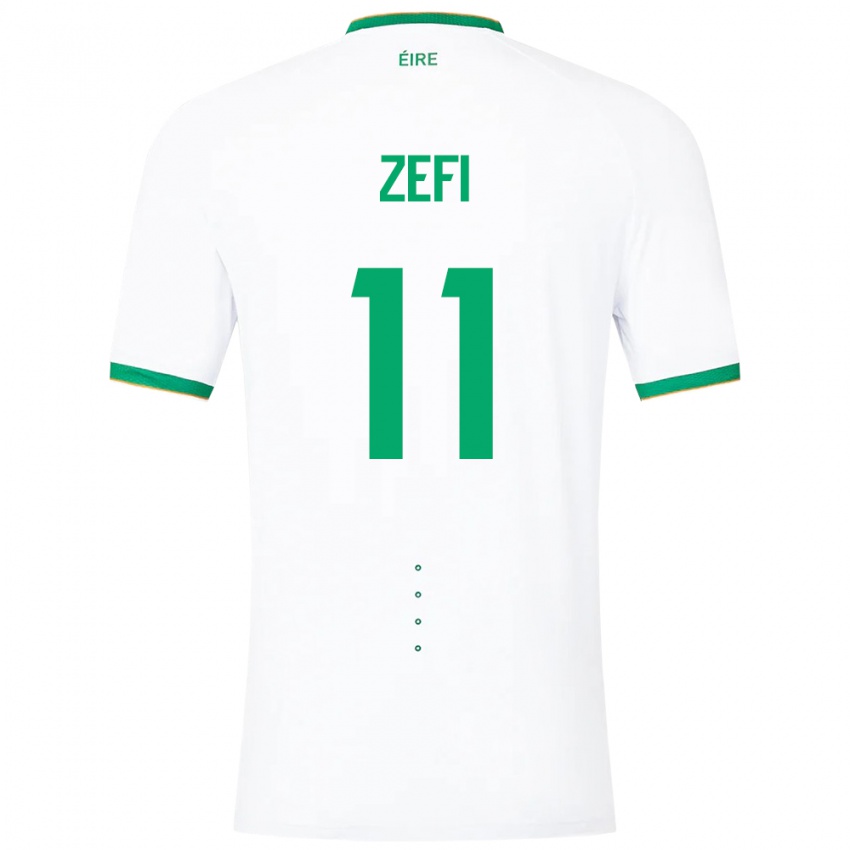 Hombre Camiseta Irlanda Kevin Zefi #11 Blanco 2ª Equipación 24-26 La Camisa Chile