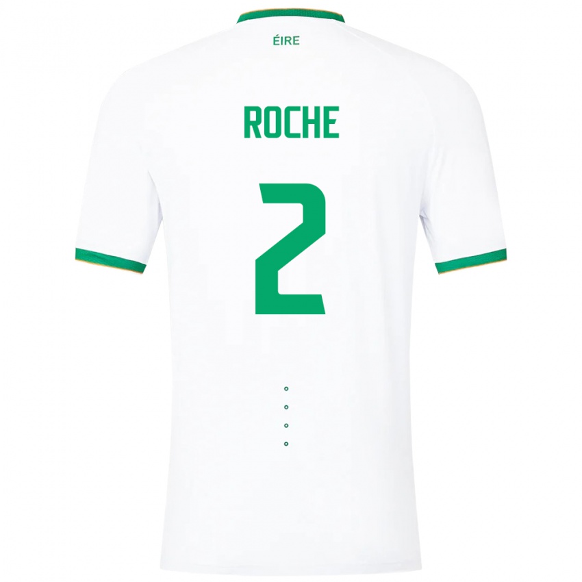 Hombre Camiseta Irlanda James Roche #2 Blanco 2ª Equipación 24-26 La Camisa Chile