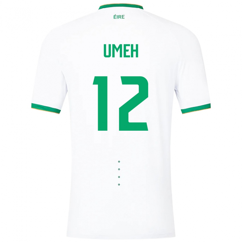 Hombre Camiseta Irlanda Jaden Umeh #12 Blanco 2ª Equipación 24-26 La Camisa Chile